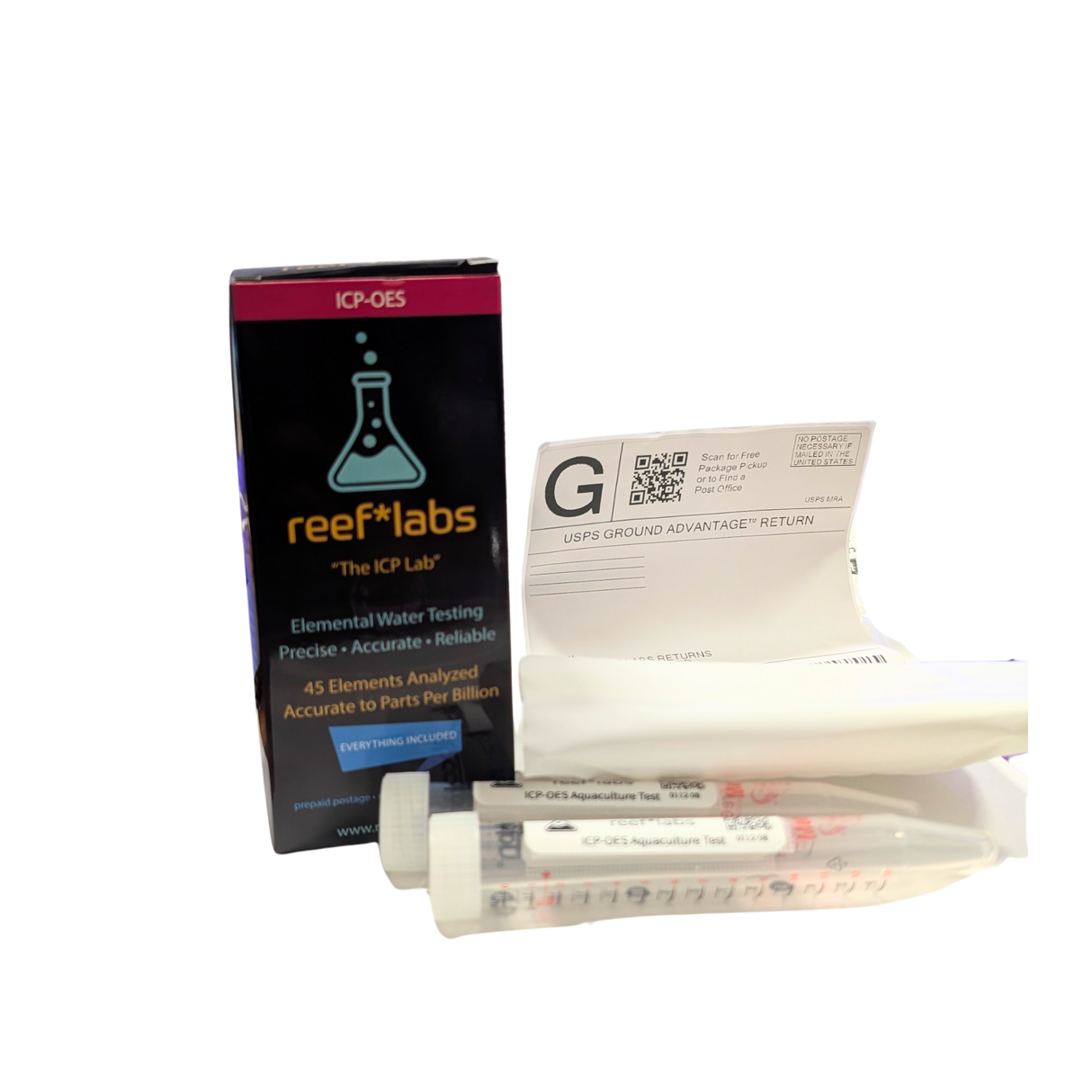 Reef Labs ICP-OES Water Testing Kit - 45 Elements, w/Prepaid Shipping Label