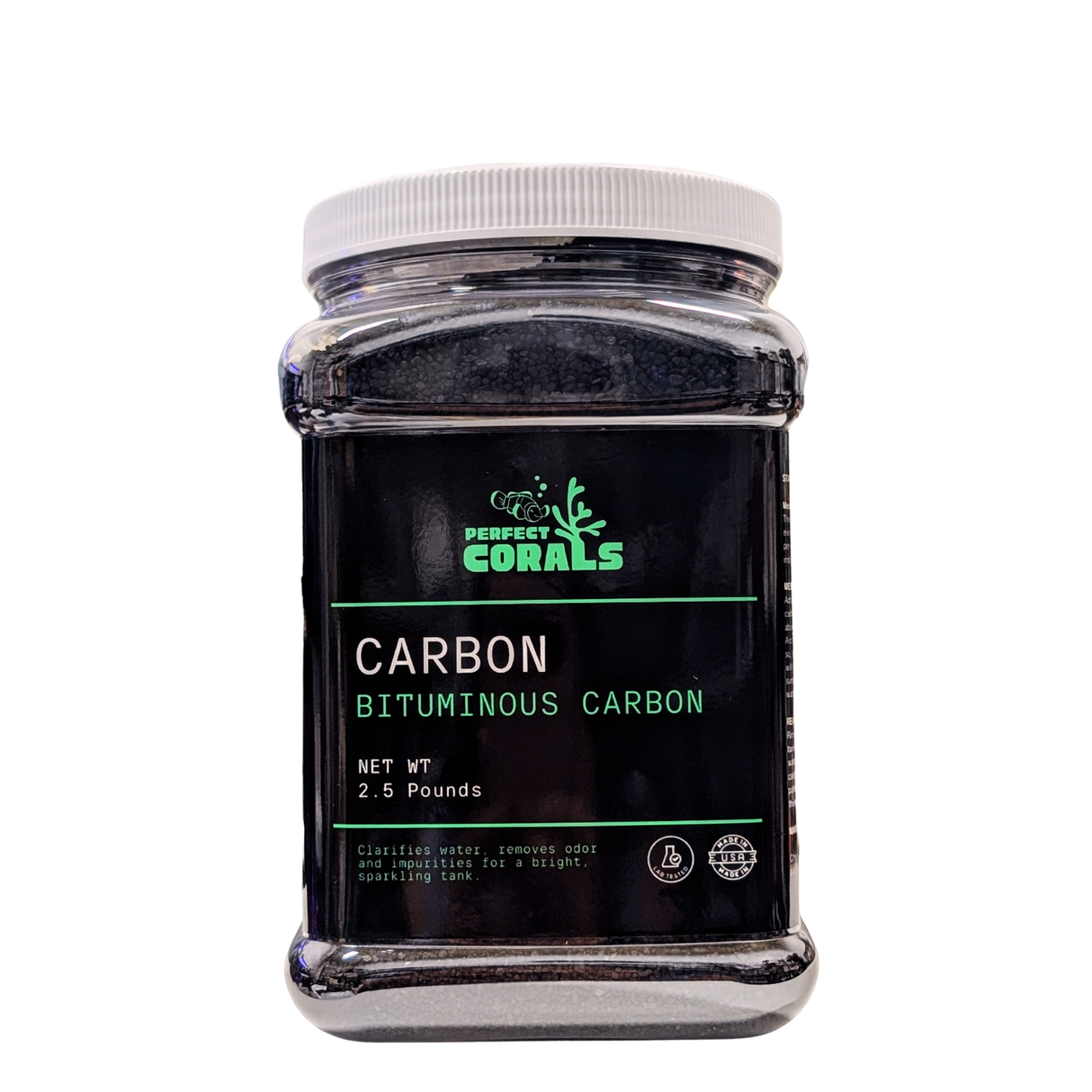 Bituminous Carbon, Premium Activated Carbon 2.5 lbs, Effectively removes dissolved organics, odors, contaminants & toxins, and improves water clarity - For fresh and saltwater aquariums
