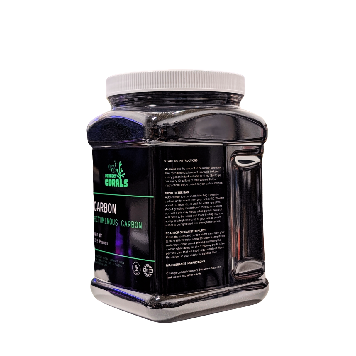 Bituminous Carbon, Premium Activated Carbon 2.5 lbs, Effectively removes dissolved organics, odors, contaminants & toxins, and improves water clarity - For fresh and saltwater aquariums