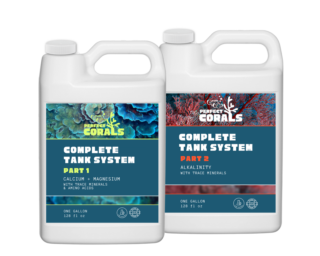 Complete Tank System Set (Standard), 2-Part Calcium and Alkalinity, Trace Minerals & Amino Acids for Reef Tank Care & Coral Growth