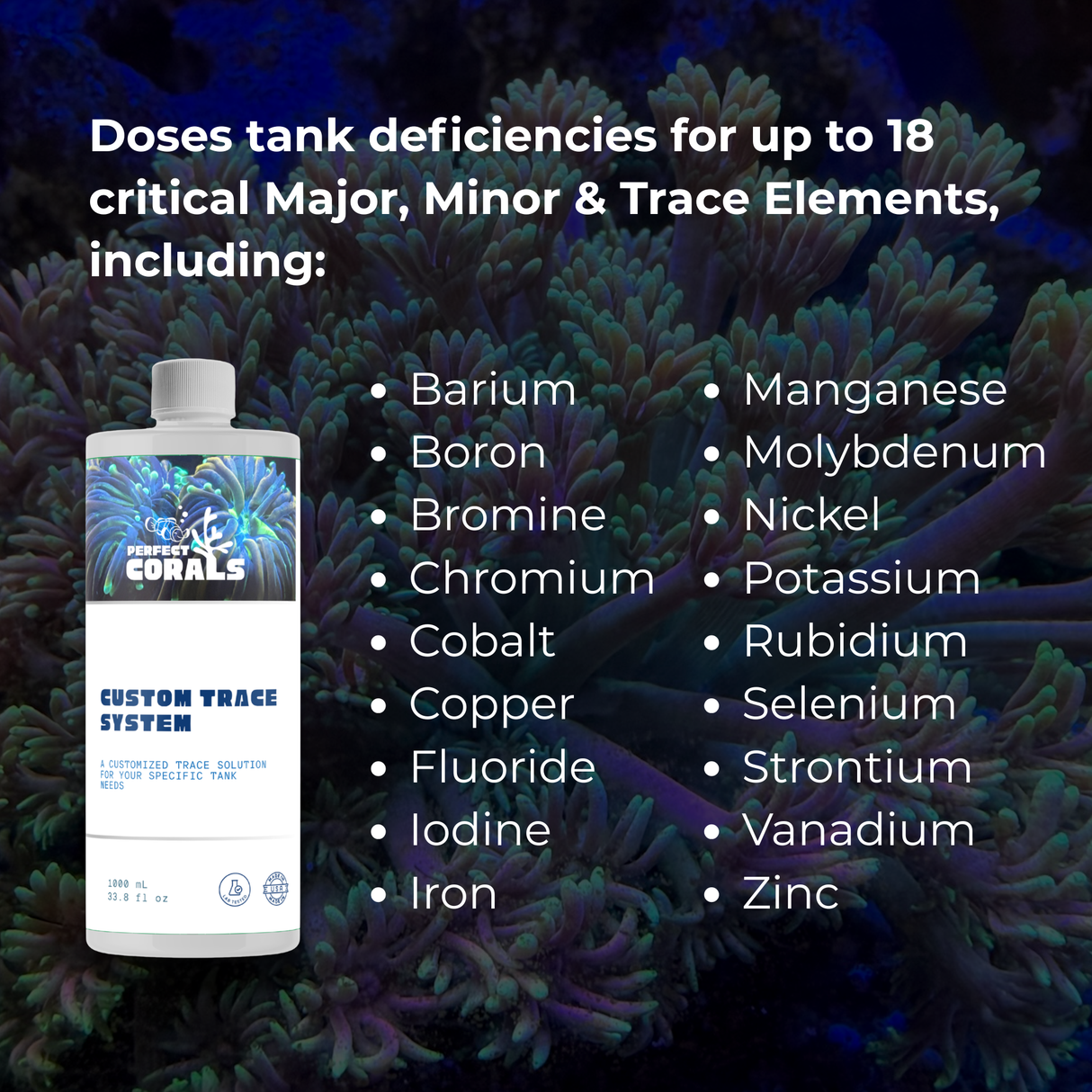 Custom Trace System, a Personalized Supplement for Reef Aquariums created from ICP Test Results