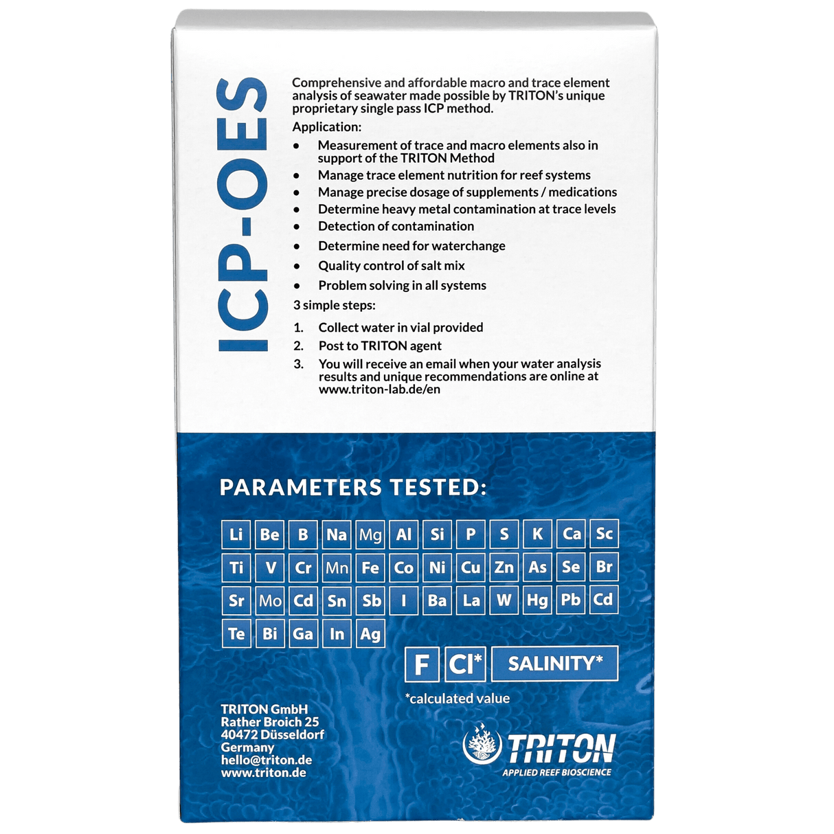 Triton Labs ICP-OES Water Test Kit with Prepaid Labels