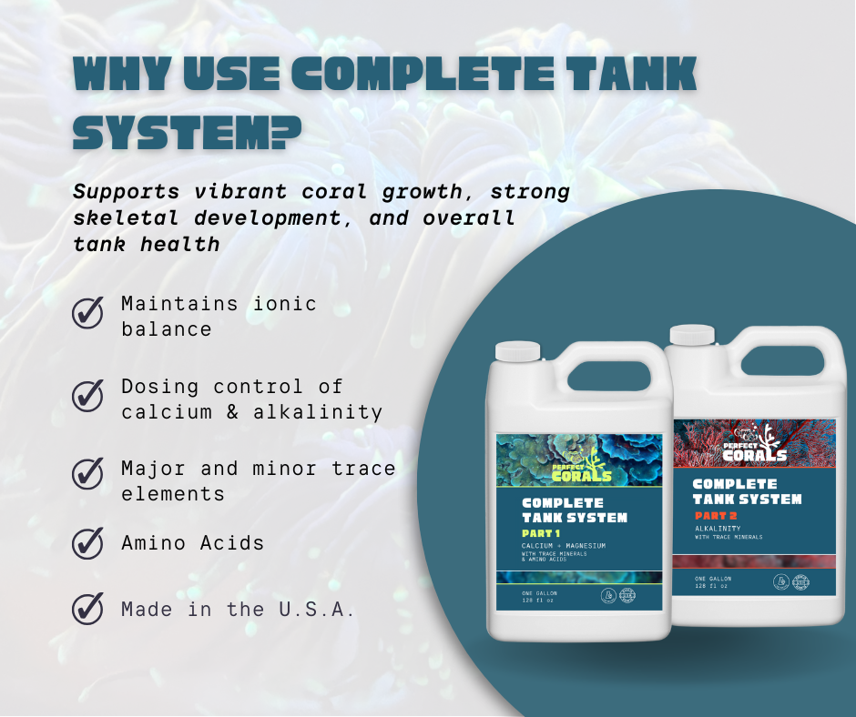 Complete Tank System Set (Standard), 2-Part Calcium and Alkalinity, Trace Minerals & Amino Acids for Reef Tank Care & Coral Growth
